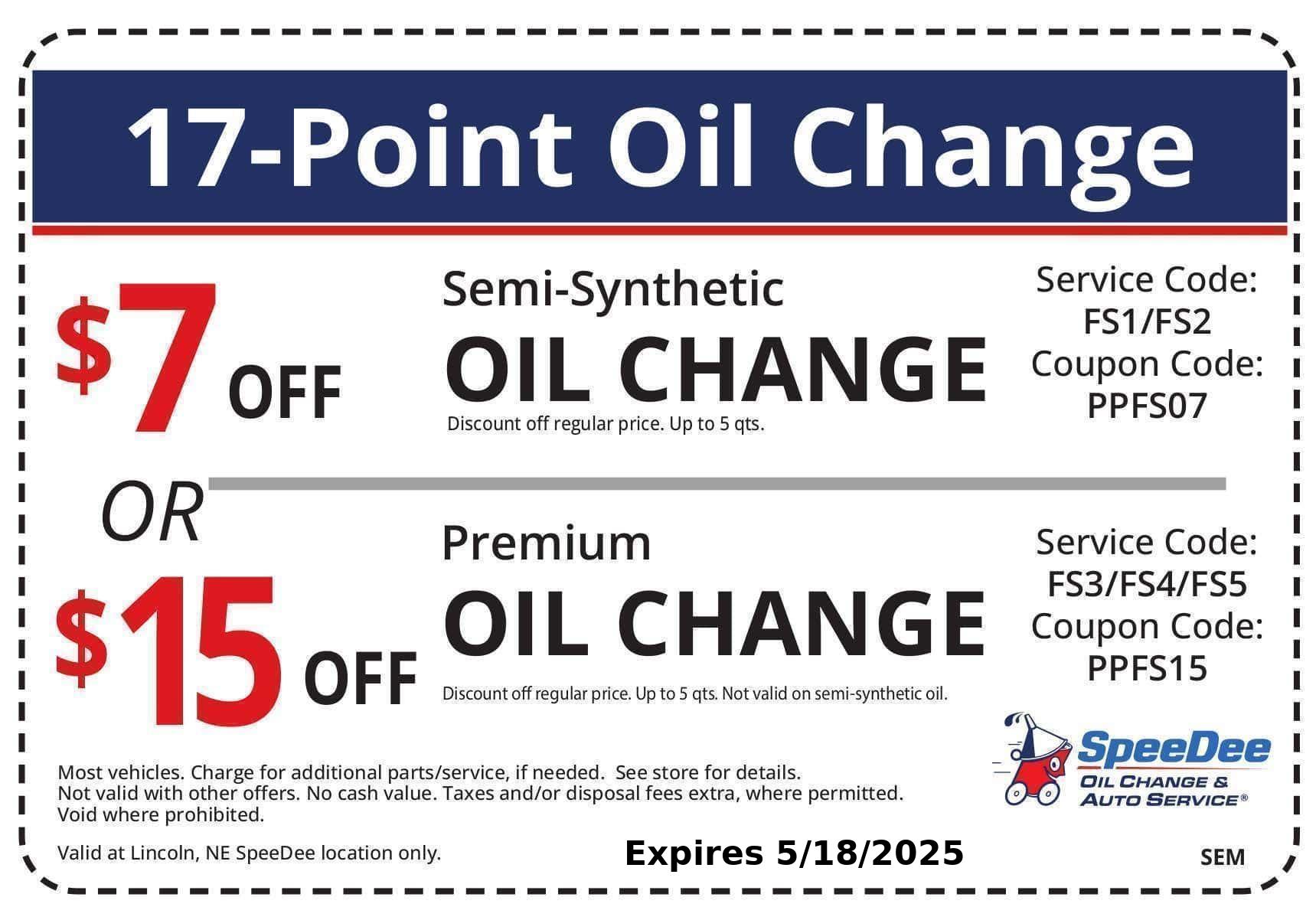 SpeeDee Oil Offers