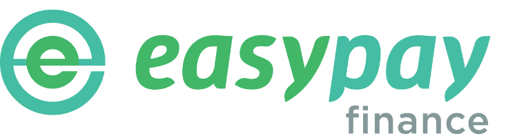 EasyPay Finance logo featuring a stylized "e" in a circular design, with the words "easypay finance" in green and gray text.