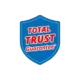 A blue shield-shaped badge with the words "TOTAL TRUST Guarantee" in red and white letters.